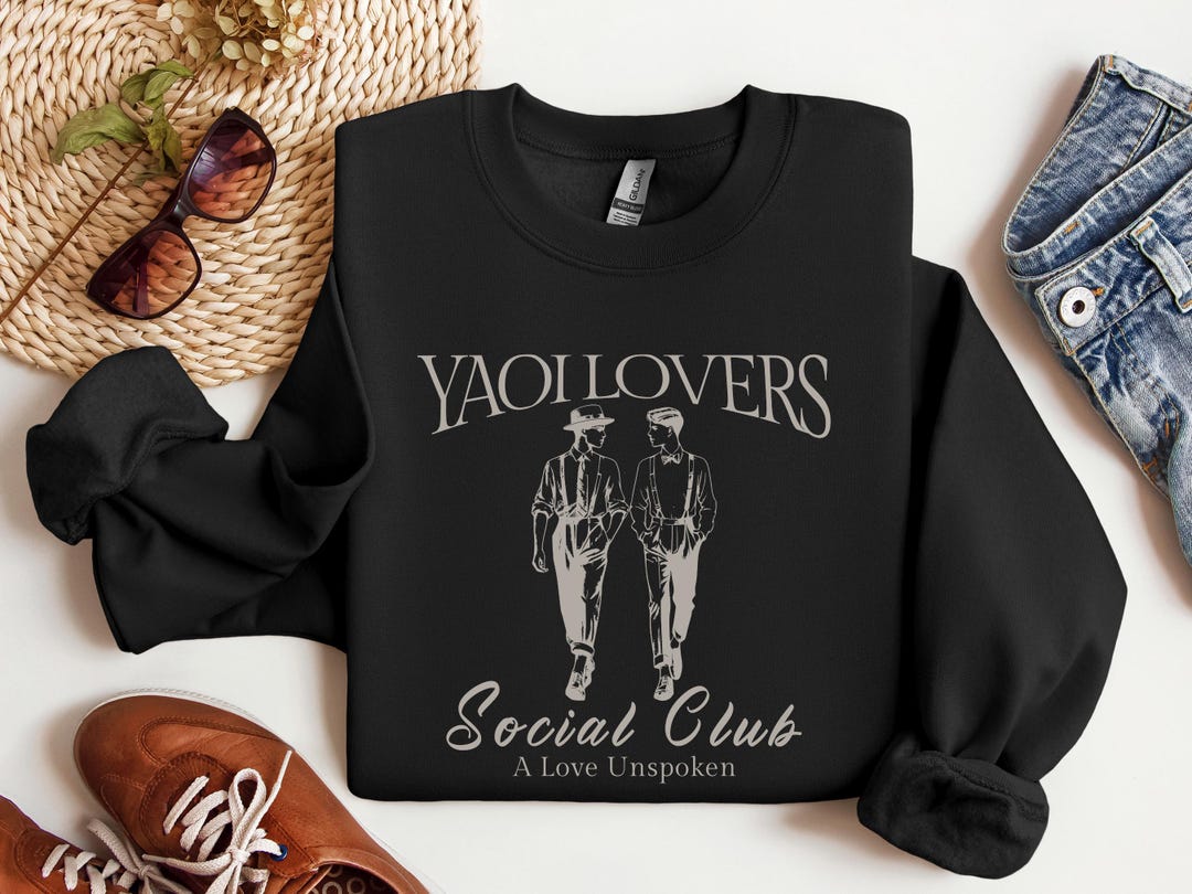 Vintage Yaoi Sweatshirt Romantic Boys Sweater Fujoshi BL Anime Crewneck ...