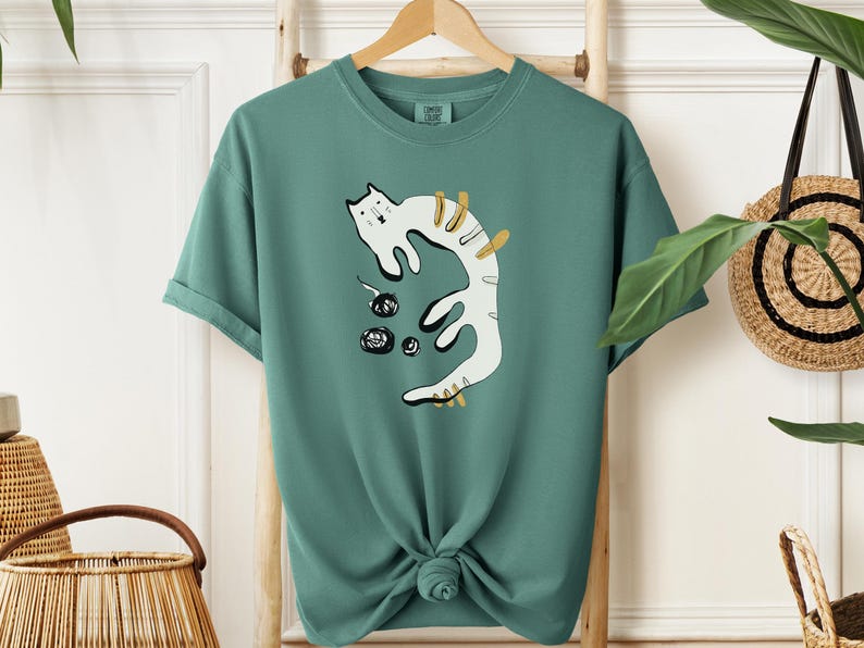 Matisse Cat Shirt, Abstract Cat Tshirt, Boho Cat Lover Gift, Modern