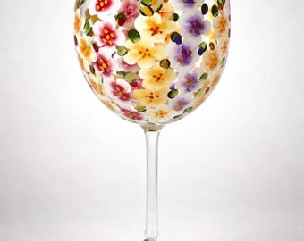 August Birth Month Wine Glass, hand painted Gladiolus Flower - Personalized Gift