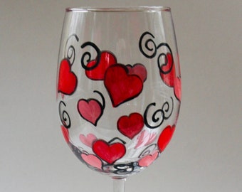 Fiala Design Works Stemless Wine Glasses Hearts