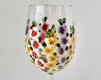 August birthday wine glass- hand painted- Gladiolus birth month flower - custom wine lover gift- outdoor entertaining.