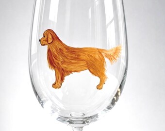 Golden Retriever Wine Glass: Hand-Painted Dog Mom / Dog Dad Gift