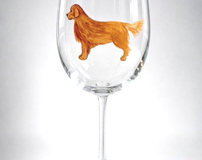 Golden Retriever Wine Glass: Hand-Painted Dog Mom / Dog Dad Gift