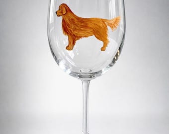 Golden Retriever Wine Glass: Hand-Painted Dog Mom / Dog Dad Gift