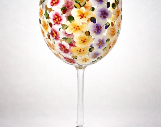 August Birth Month Wine Glass, hand painted Gladiolus Flower - Personalized Gift