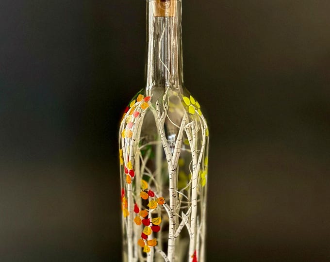 Wine Bottle Light - Four Seasons Decor, LED lights Autumn Hostess Gift Made in USA