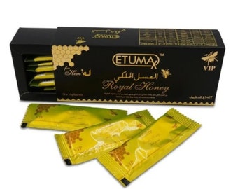 Etumax ROYAL HONEY - Paquet de 12 - Miel brut entièrement naturel pour une énergie naturelle stimulante pour les hommes
