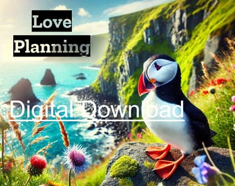 The Puffin Love Partnership Planning Clip Art Digital Instant Download 1485x1485 JPG
