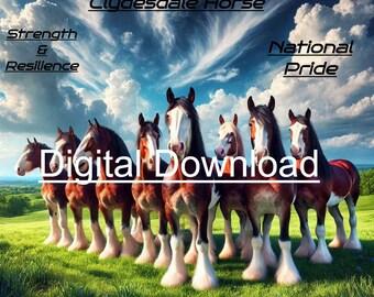 The Clydesdale Horse Strength Resilience National Pride Clip Art Digital Instant Download JPG 1485x1485 Shirt Making ETC