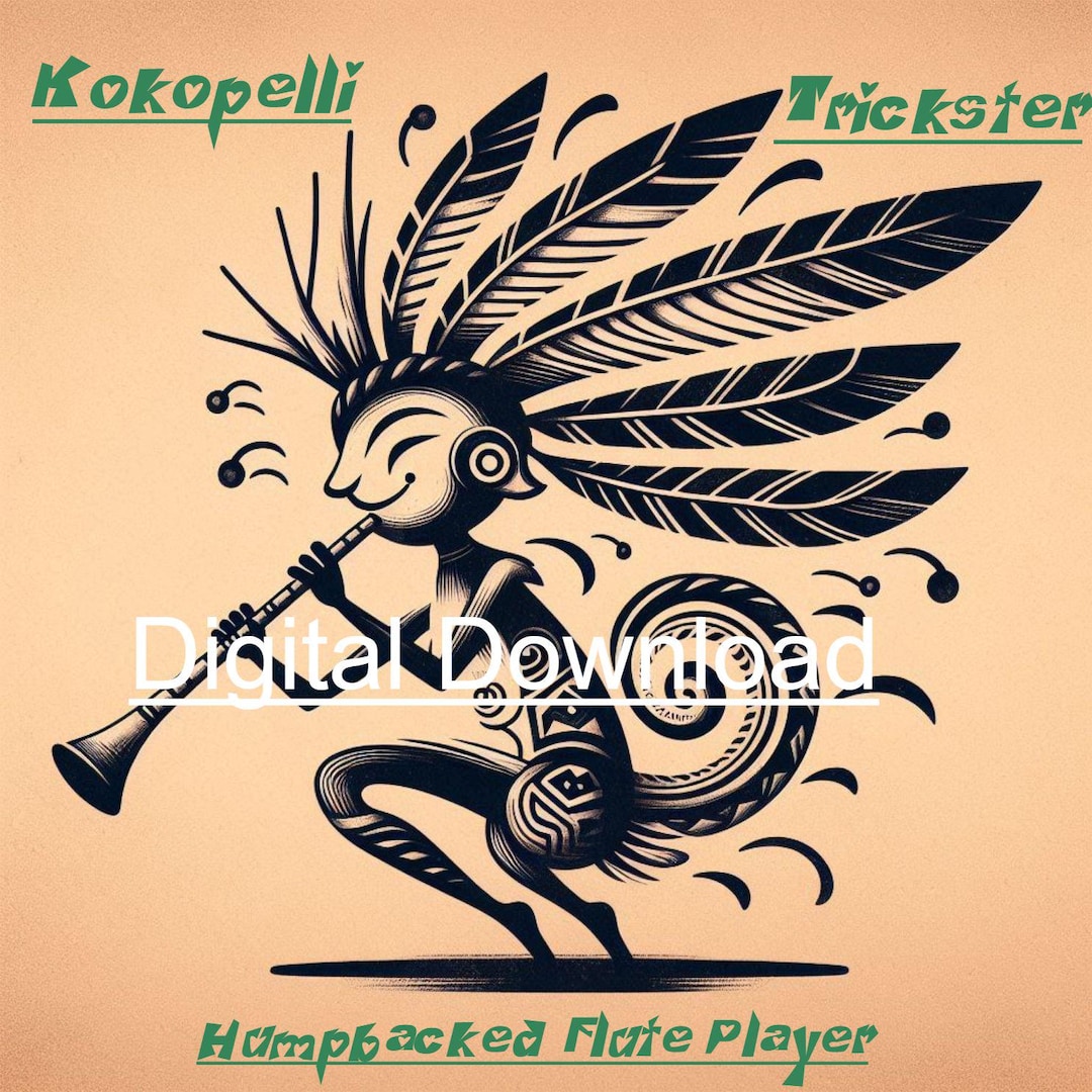 Kokopelli Trickster Humpbacked Flute Player Native American Indigenous Clip  Art Instant Download Digital 1485x1485 - Etsy, image size:1080x1080