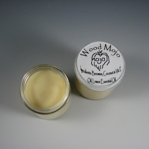 Wood Mojo 4 oz jar beeswax natural finish for unfinished wood and also a salve for human skin image 1