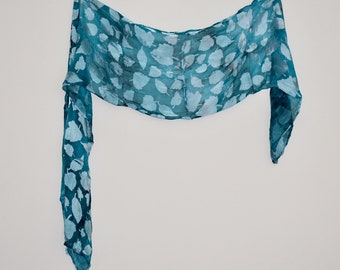 Silk and Rayon Scarf - Hand Dyed 14x72