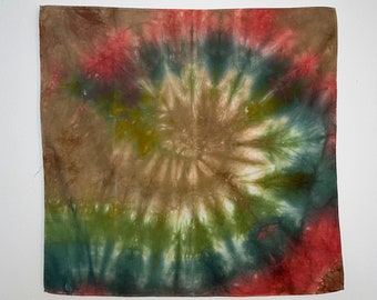 Hand dyed Cotton Bandana 21”x21”