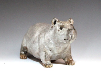 Hamster Figurine Ceramic Hamster, Clay Hamster Statue, Cute Hamster Pottery, Animal Sculpture, Animal Figurine, Animal Art, Whimsical Art