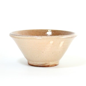 Bowl Woodfired Brown, Handmade in Ohio, Wheel Thrown Rice Bowl Ceramic Tan, Pottery Pasta Bowl Rustic, Salad Bowl Handmade, Small Bowl image 1