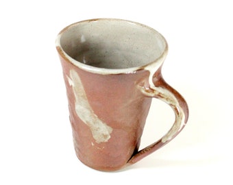 Brown Mug Woodfired, Handmade in Ohio, Mug Rustic brown, Wheel Thrown Mug handmade, Rustic Coffee Cup, Large Tea Mug, Pottery Mug Tan earthy