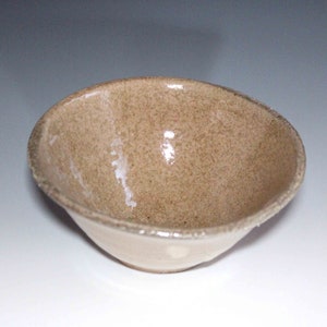 Bowl Woodfired Brown, Handmade in Ohio, Wheel Thrown Rice Bowl Ceramic Tan, Pottery Pasta Bowl Rustic, Salad Bowl Handmade, Small Bowl