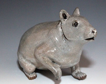 Hamster Figurine Ceramic Hamster, Clay Hamster Statue, Cute Hamster Pottery, Animal Sculpture, Animal Figurine, Animal Art, Whimsical Art