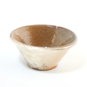 Bowl Woodfired Brown, Handmade in Ohio, Wheel Thrown Rice Bowl Ceramic Tan, Pottery Pasta Bowl Rustic, Salad Bowl Handmade, Small Bowl image 4