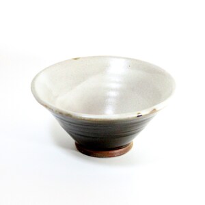 Bowl Woodfired Cream and Brown, Handmade in Ohio, Wheel Thrown Rice Bowl Ceramic, Pottery Pasta Bowl Rustic, Salad Bowl Handmade, Small Bowl