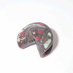Reusable Fortune Cookie, Ceramic Fortune Cookie, Food Safe, Handmade, Brown Fortune Cookie, Pottery Fortune Cookie, Clay Fortune Cookie