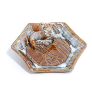 Sleeping Fox Soap Dish, Fox Figurine, Fox Trinket Tray, Gift for Nature Lover, In the Wood Décor, Nature Décor,  Ceramic Fox, Handmade Fox