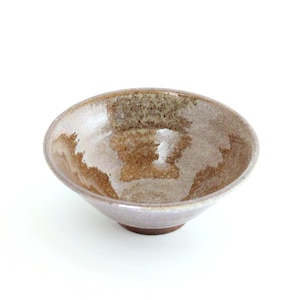 Bowl Woodfired Brown, Handmade in Ohio, Wheel Thrown Rice Bowl Ceramic Tan, Pottery Pasta Bowl Rustic, Salad Bowl Handmade, Small Bowl