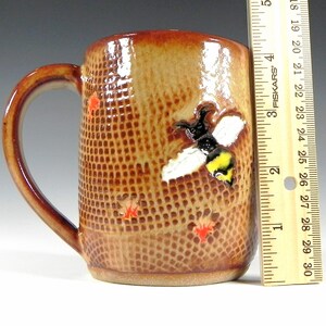 Bee Ceramic Mug, Ceramic Coffee Cup, Bee Pattern, Bee Gifts, Handmade Mug, Handmade Pottery, Ready to Ship, Pottery Mug, Tea Cup, Coffee Mug image 7