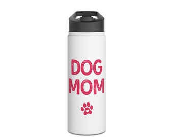 Dog Mom Edelstahl-Wasserflasche, Standarddeckel