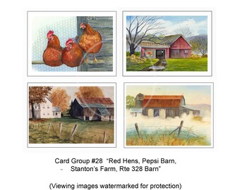 Card Group #3 Rte Notecards Farmhouse Pratt/'s Grocery Pitcher/'s Mills Country decor 79 Yellow Barn Quality Cards Tioga Center Store