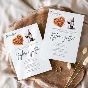 Pizza Engagement Party, Pizza And Wine Engagement Party, Perfect Pair Engagement Party Invitation, Pizza and Wine Engagement