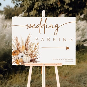 Wedding Parking Sign, Wedding Parking Sign Directional, Wedding Direction Sign Arrow, Wedding Ceremony Direction Sign