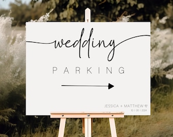 Wedding Parking Sign, Wedding Parking Sign Directional, Wedding Direction Sign Arrow, Wedding Ceremony Direction Sign