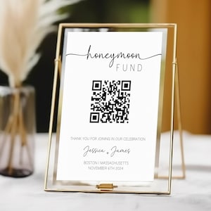 Honeymoon Fund Sign Qr, Honeymoon Fund With Qr Code Sign, Honeymoon Fund Qr Code Sign, Qr Code Sign For Honeymoon Fund