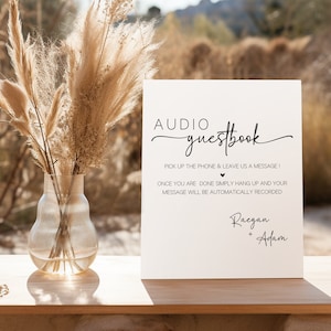 Audio Guestbook Sign For Wedding, Wedding Guest Audio, Audio Guestbook Sign Phone Message Guest, Audio Guest Book Template, Audio Guestbook