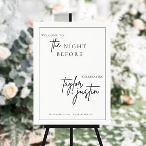 Rehearsal Dinner Welcome Sign Digital Download, Rehearsal Dinner Sign Board, The Night Before Sign Download, Rehearsal Dinner Template