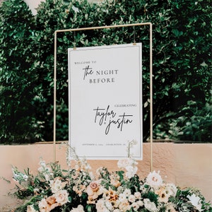 Rehearsal Dinner Welcome Sign Digital Download, Rehearsal Dinner Sign Board, The Night Before Sign Download, Rehearsal Dinner Template