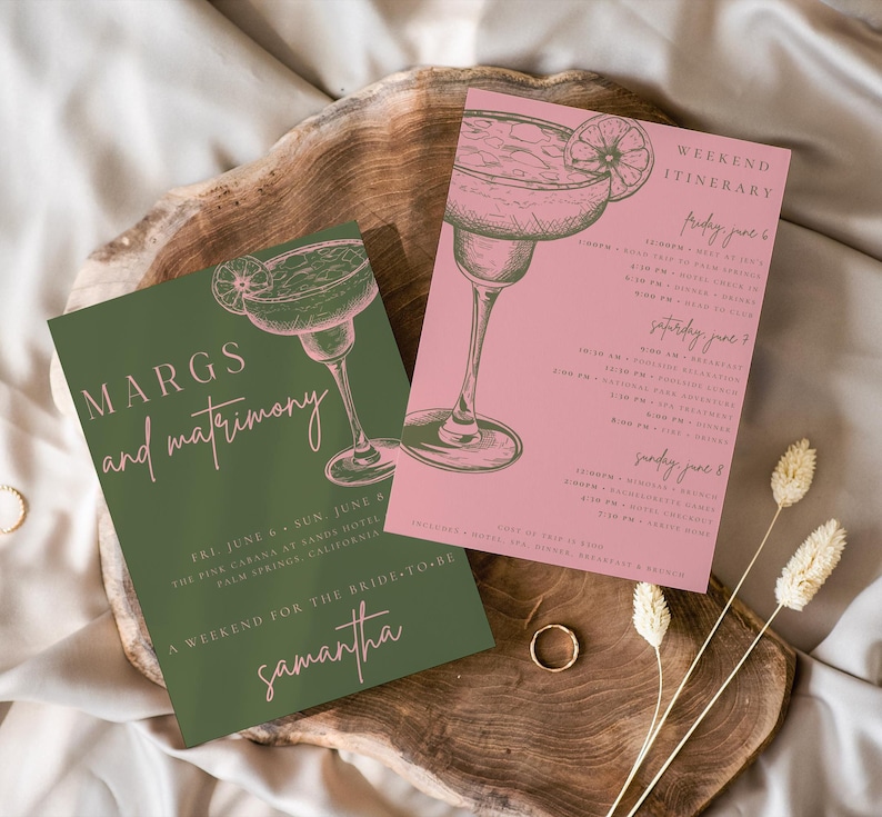 Margs and Matrimony Bachelorette Party Invitation, Final Fiesta Bach ...