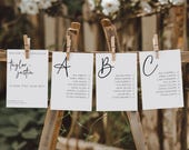 Alphabetical Wedding Seating Chart Editable Minimalist Printable Seating Plan Modern Wedding Sign Elegant Seating Template Download