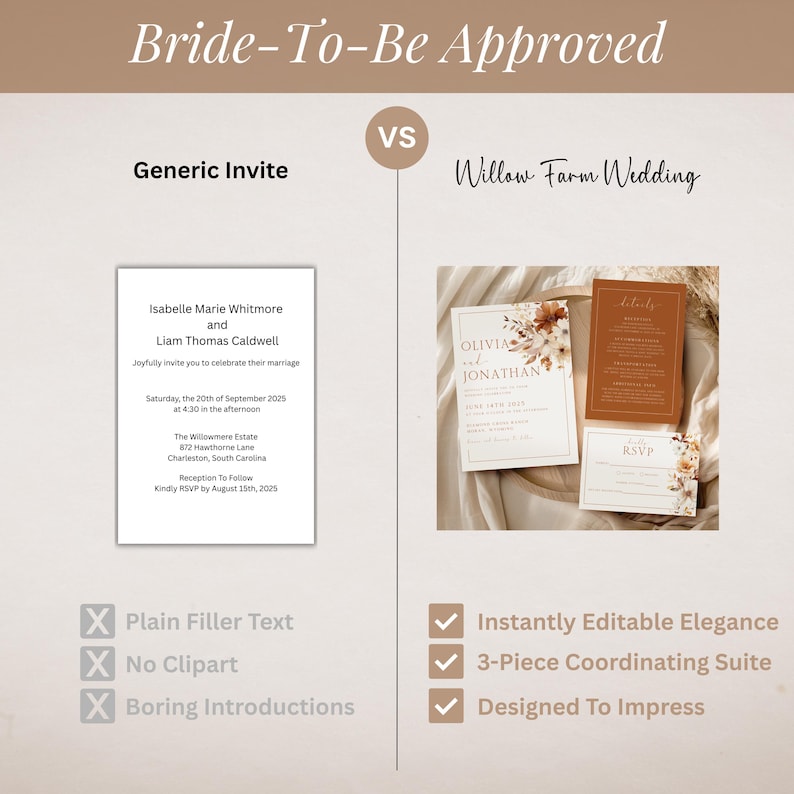 Autumn Wildflower Wedding Invitation Set Template, Fall Floral Wedding Invite, Boho Terracotta Rust Orange Red Burgundy, Printable Suite image 3