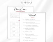 Wedding Rehearsal Schedule and Dinner Template, Wedding Rehearsal Planner, Printable Wedding, Editable Rehearsal Dinner Event Plan Organizer