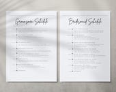 Bridesmaid and Groomsmen Wedding Day Schedule, Digital Template Wedding Itinerary, Editable Wedding Day Timeline Instant Download