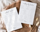 Minimalist Wedding Day Timeline, Editable Template Printable Bridal Party Itinerary, Modern Wedding Schedule, Groomsmen Bridesmaid Timeline
