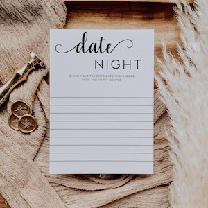 Plantilla minimalista para una cita romántica, juego de invitación para despedida de soltera, ideas para una cita romántica para recién casados, Canva imprimible y editable, descarga instantánea