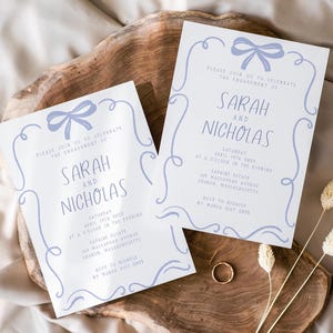 Whimsical Engagement Party Invitation Template, Hand Drawn Editable Invitation, Elegant We&#39;re Engaged Invite, Printable Engagement Invite