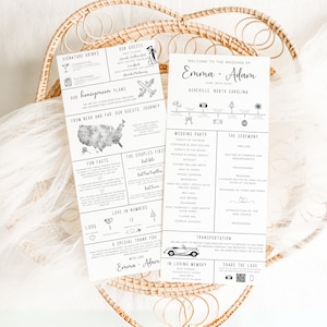 Infografik Hochzeitsprogramm Vorlage, Einzigartiges Hochzeitsprogramm, Hochzeitstag Timeline Programmkarte, Modernes Infografik Programm Bild 2