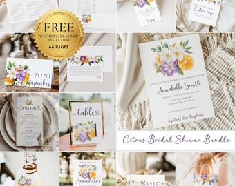 Paquete de despedida de soltera con cítricos, invitación para despedida de soltera Main Squeeze, invitación imprimible para despedida de soltera con cítricos, invitación moderna para despedida de soltera con cítricos