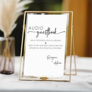 Audio Guestbook Sign For Wedding, Wedding Guest Audio, Audio Guestbook Sign Phone Message Guest, Audio Guest Book Template, Audio Guestbook