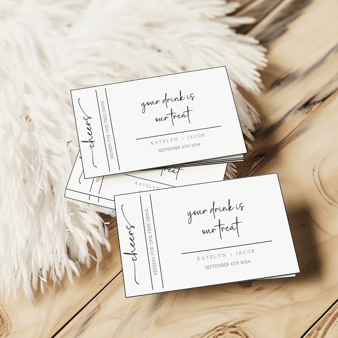 Drink Tickets for Wedding Wedding Drink Tickets Template Wedding