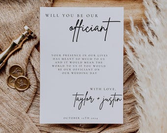 Officiant Proposal, Will You Marry Us Printable Card, Wedding Officiant Proposal Card, Modern Minimalist, Will You Be Our Officiant